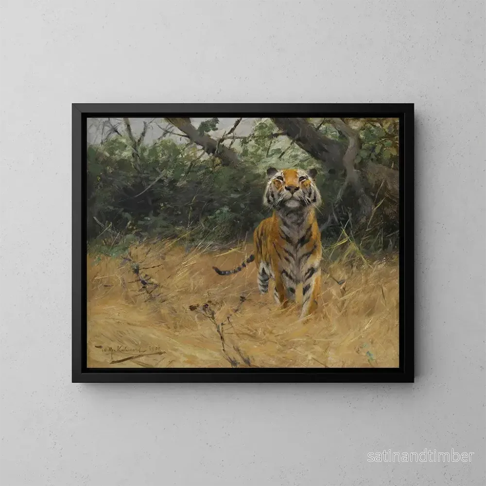 Reproduktion av målningen Tigre en guet - Wilhelm Kuhnert