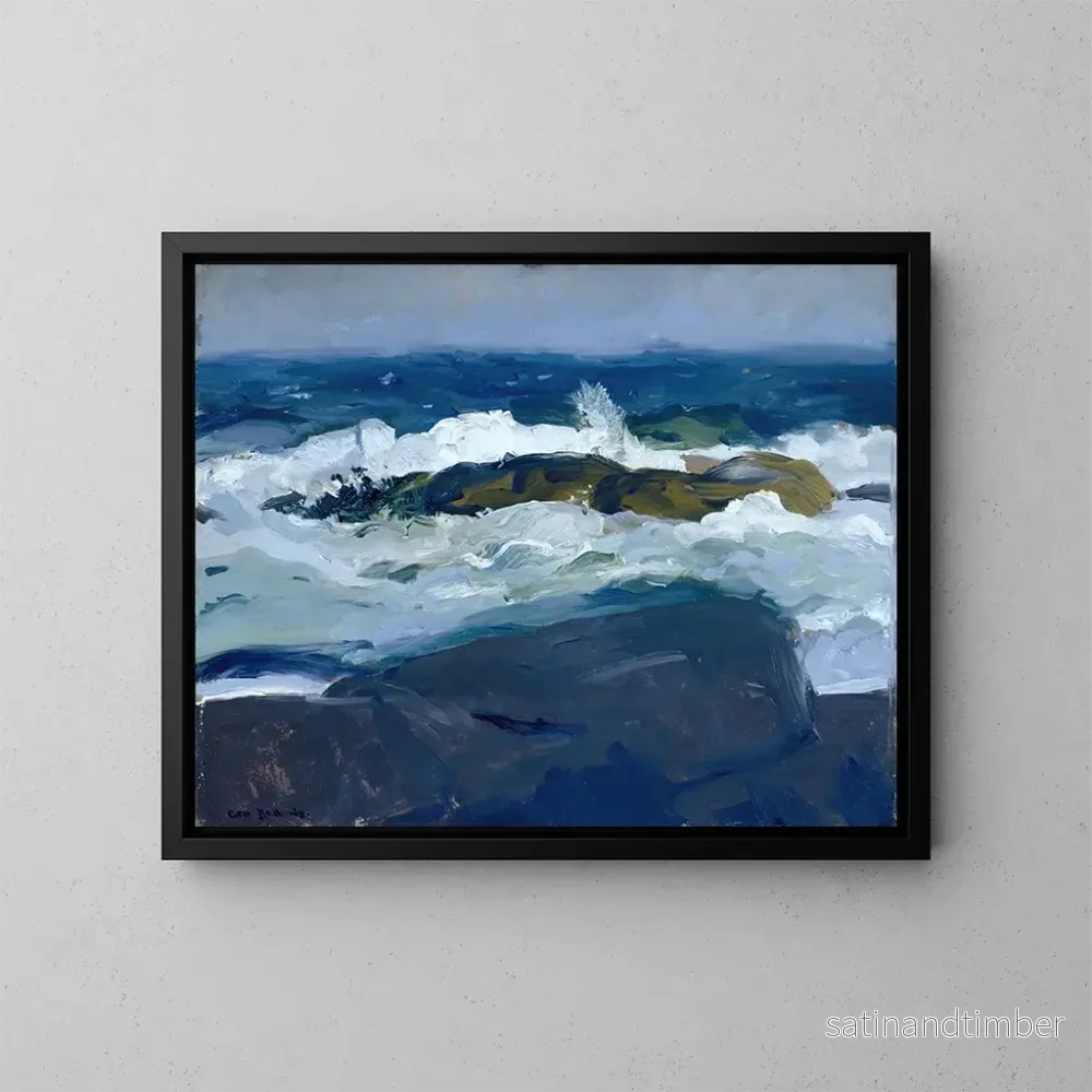 Reproduktion av målningen Récif de roches, Maine - George Wesley Bellows