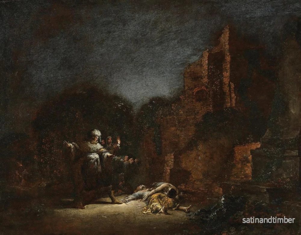 Reproduktion av målningen La Découverte des corps de Pyramus et Thisbé - Leonaert Bramer - Bild 2