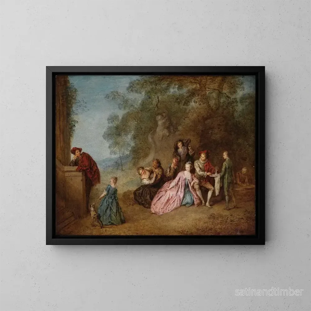 Reproduktion av målningen L'amour et le badinage - Jean-Baptiste Pater