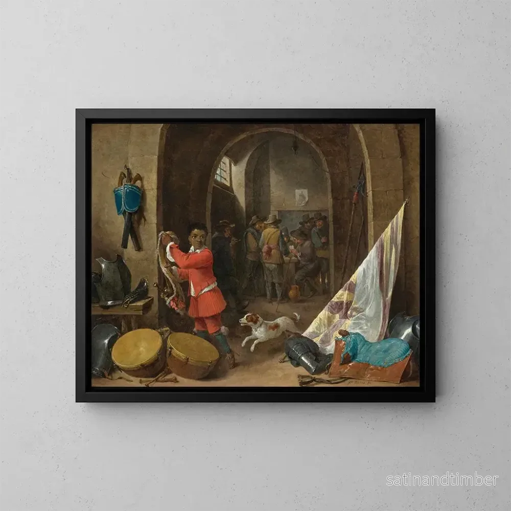 Reproduktion av målningen av ett inomhusrum - David Teniers den yngre