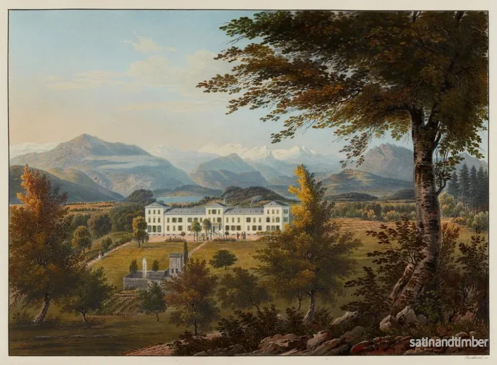 Reproduktion av målningen av Albisbrunns termalbad i kantonen Zürich - Johann Jakob Meyer - Bild 2
