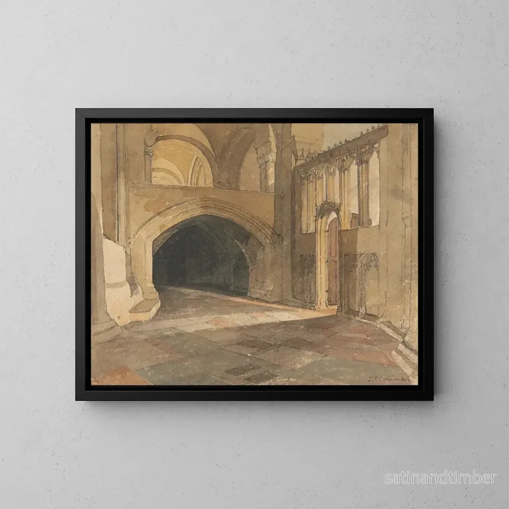 Reproduktion av målningen av ingången till kapellet för Jesus, Norwich katedral – John Sell Cotman Reproduktion av målningen av ingången till kapellet för Jesus, Norwich katedral – John Sell Cotman