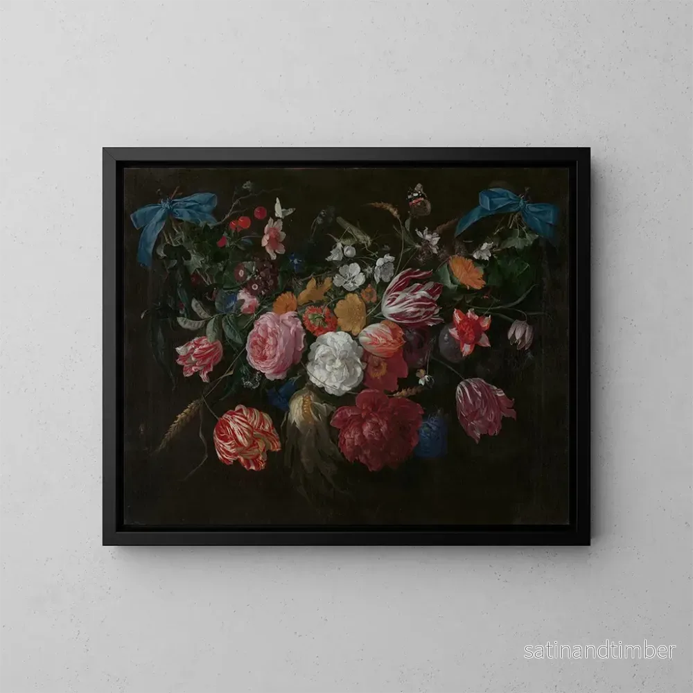 Reproduktion av målningen Blommor och insekter - Jan Davidsz de Heem