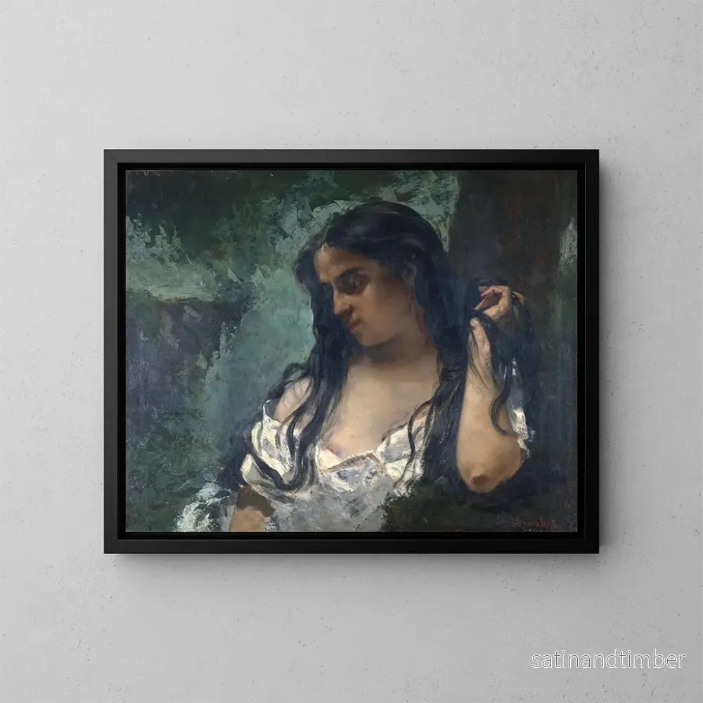 Reproduktion av målningen Gitan i reflektion - Gustave Courbet