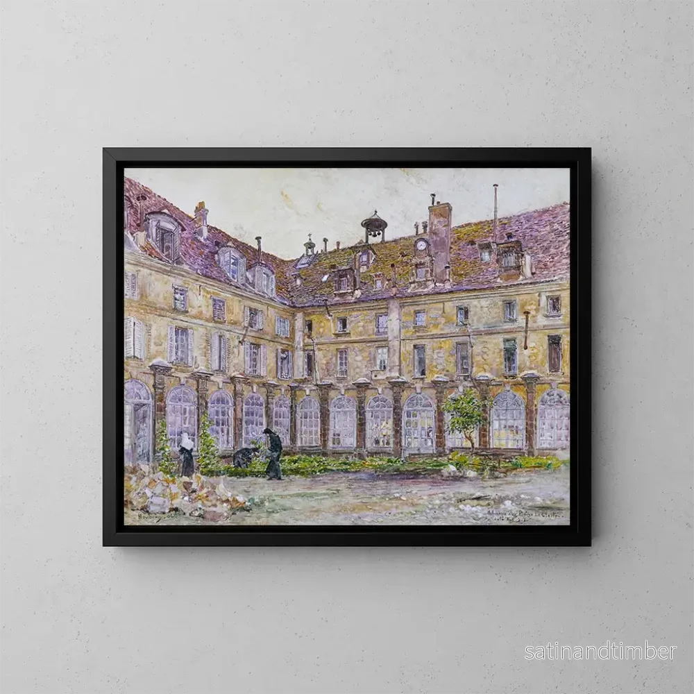 Reproduktion av målningen av klostret i Abbaye aux Bois, rue de Sèvres - Frédéric Houbron