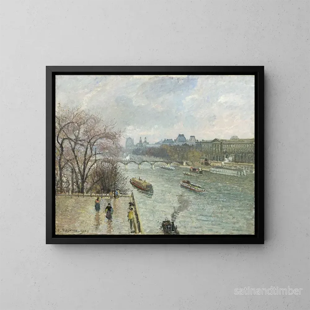 Reproduktion av målningen Le Louvre par temps de pluie l’après-midi – Camille Pissarro Reproduktion av målningen Le Louvre par temps de pluie l’après-midi – Camille Pissarro