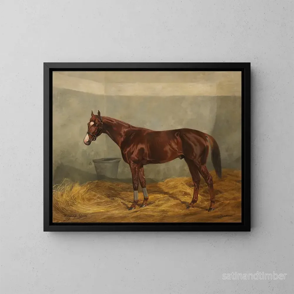 Reproduktion av målningen Le cheval de course Fantôme - Richard Benno Adam