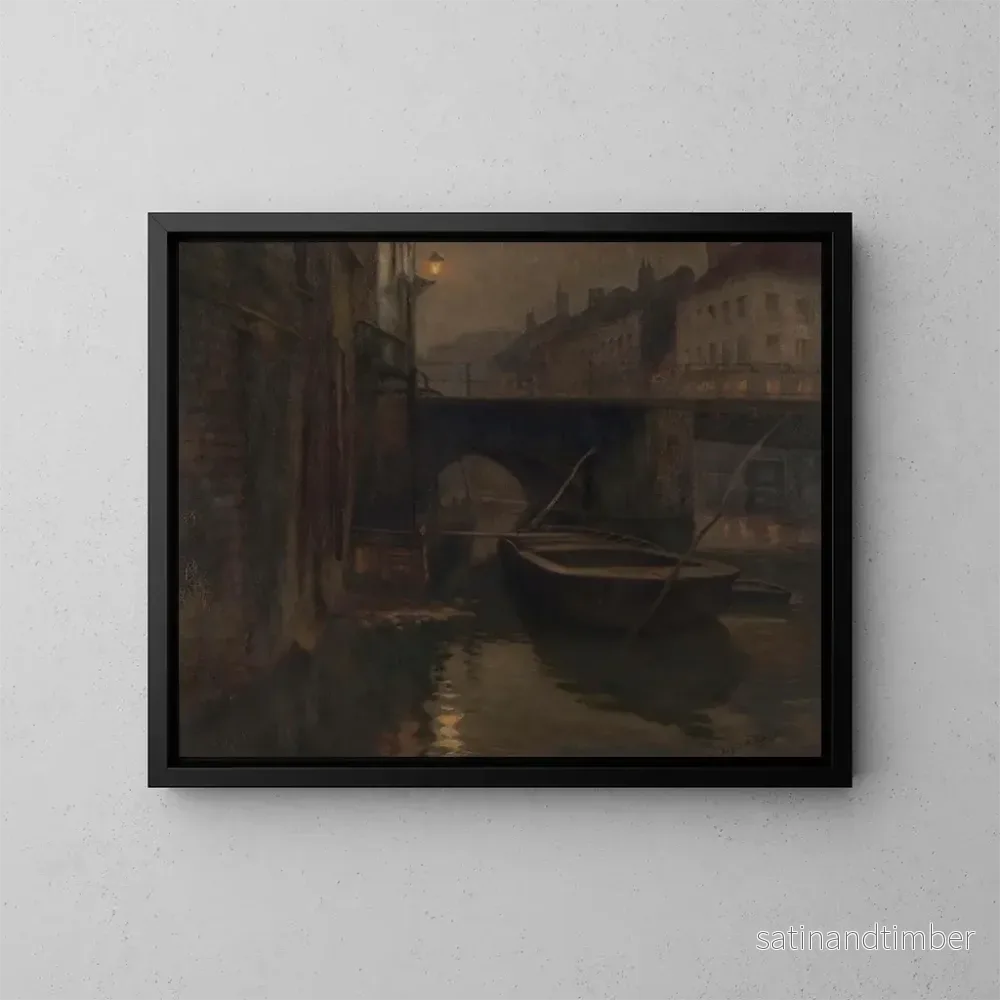 Reproduktion av målningen Vue du Vleeshuisbrug à Gand - Edgar Bytebier
