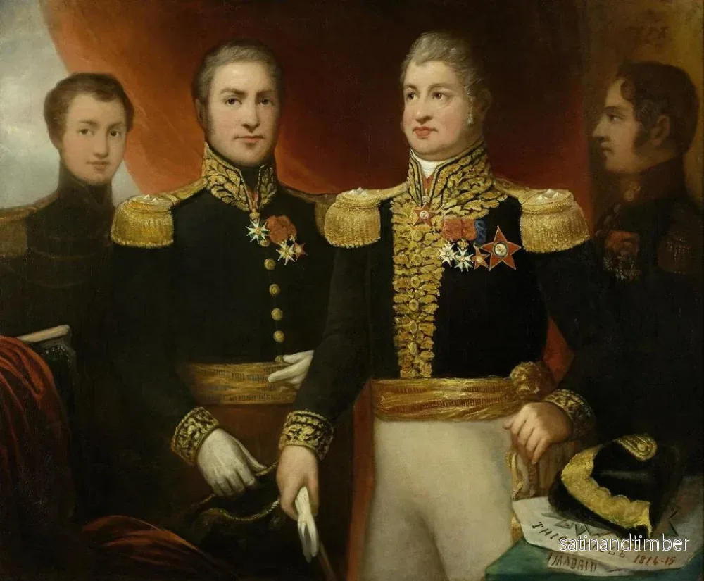 Reproduktion av målningen Le général Léopold Hugo med två av sina bröder och hans son Abel i restaurationsuniform - Julie Hugo - Bild 2