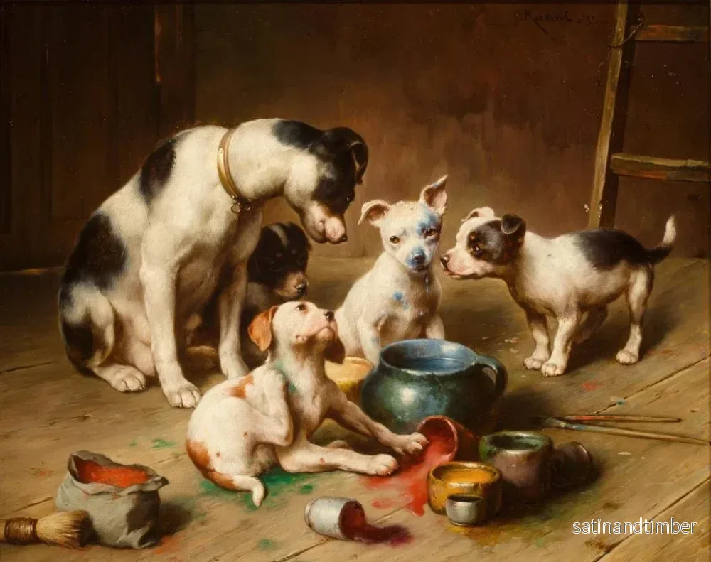Reproduktion av målningen Artistes en herbe - Carl Reichert - Bild 2