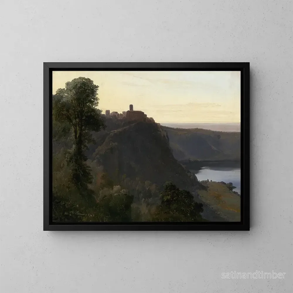 Reproduktion av målningen Vue du lac Nemi - Jules Coignet