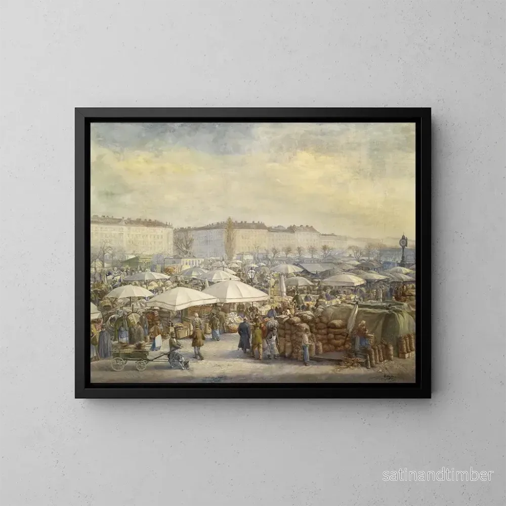 Reproduktion av målningen Kungar på Naschmarkt-marknaden - Carl Massmann