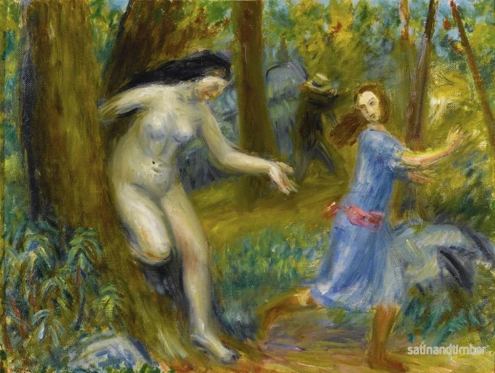 Reproduktion av målningen serie av nymphettor med en man - William James Glackens - Bild 2