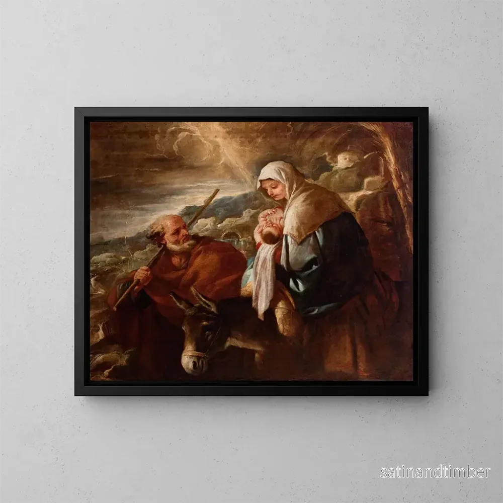 Reproduktion av målningen Flykten till Egypten - Luca Giordano