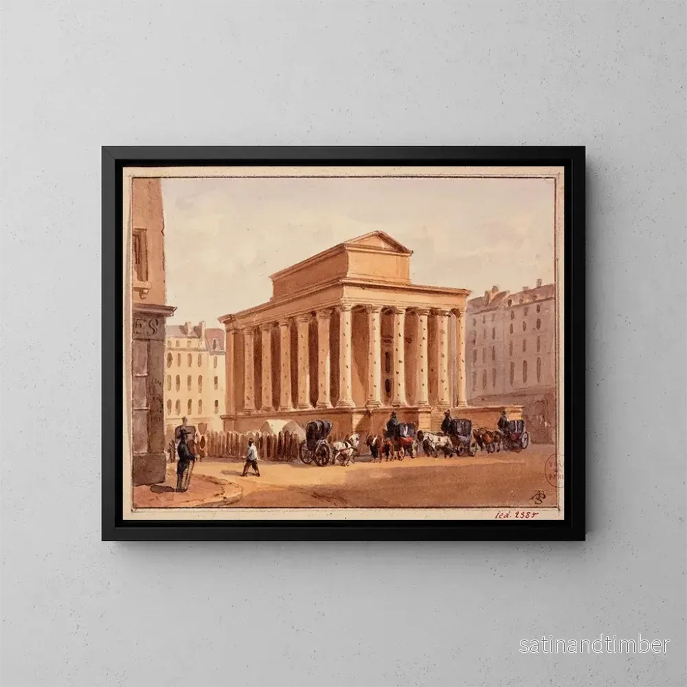 Reproduktion av målningen Monument expiatoire levant la mémoire du duc de Berry à l'emplacement de l'ancien Opéra - Auguste Sébastien Bénard