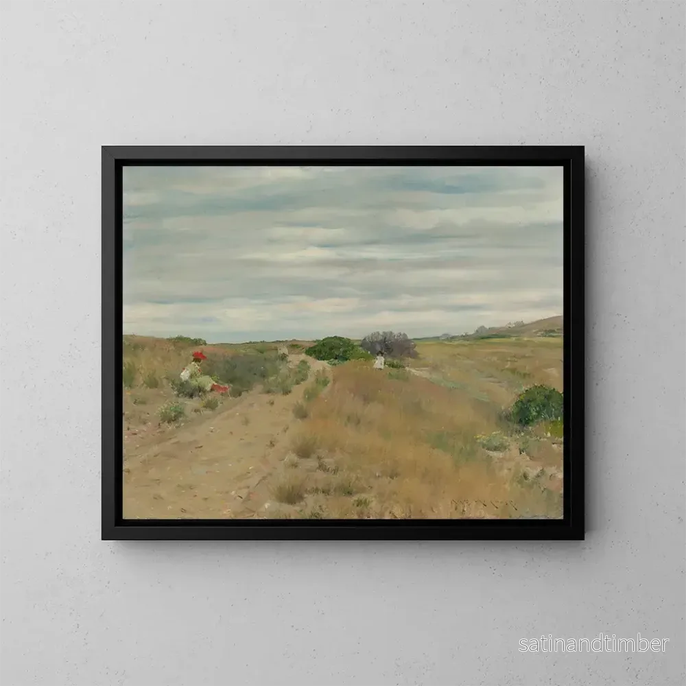 Reproduktion av målningen L'ancienne route de sable - William Merritt Chase