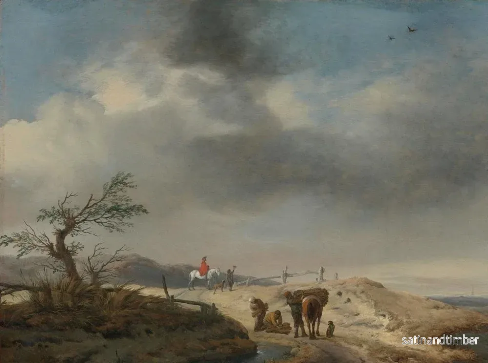 Reproduktion av målningen Landskapsbild av sanddyner med figurer - Philips Wouwerman - Bild 2