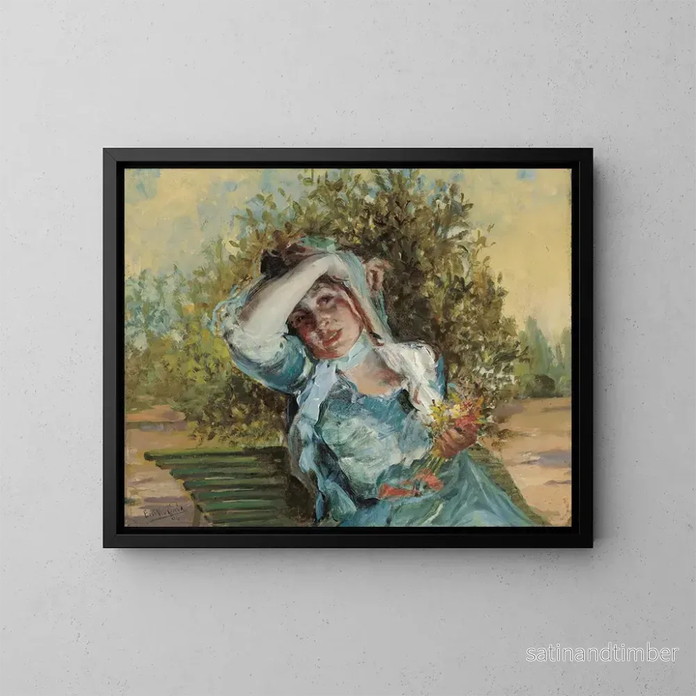 Reproduktion av målningen Fille aux fleurs - Emilio Sala y Francés