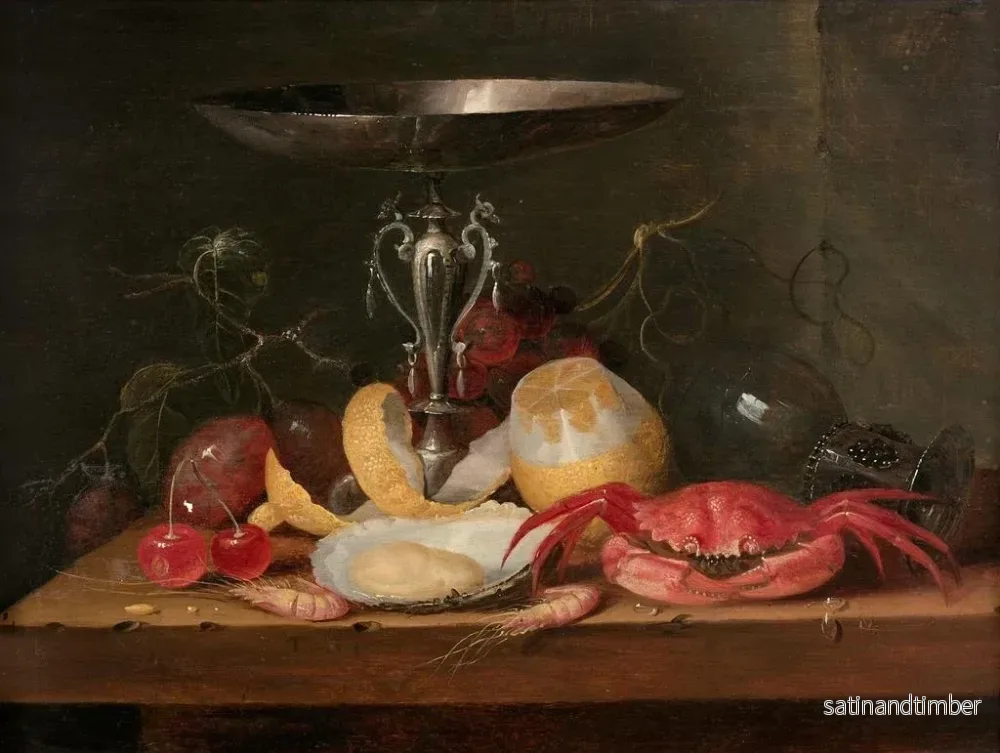 Reproduktion av målningen Tasse de citron et fruits de mer sur un entablement - Theodoor Smits - Bild 2