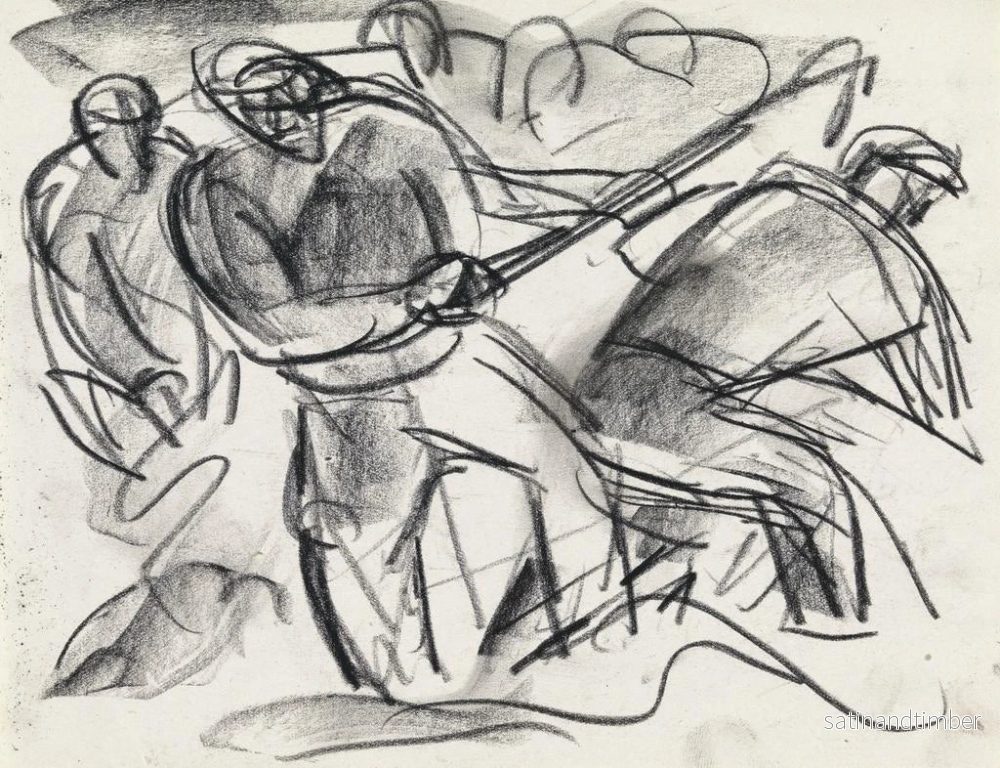 Reproduktion av målningen Studie av figurer i arbete - Leo Gestel - Bild 2