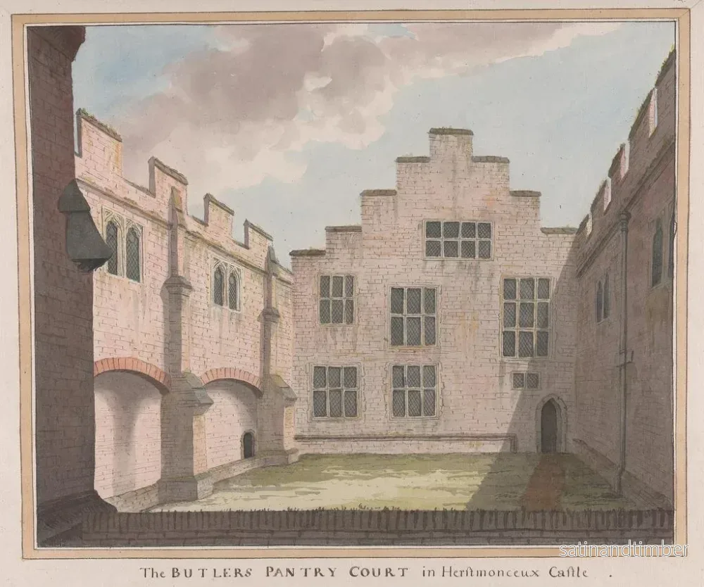 Reproduktion av målningen Le château de Herstmonceux, Sussex de l'Est, la salle des butlers - James Lambert de Lewes - Bild 2