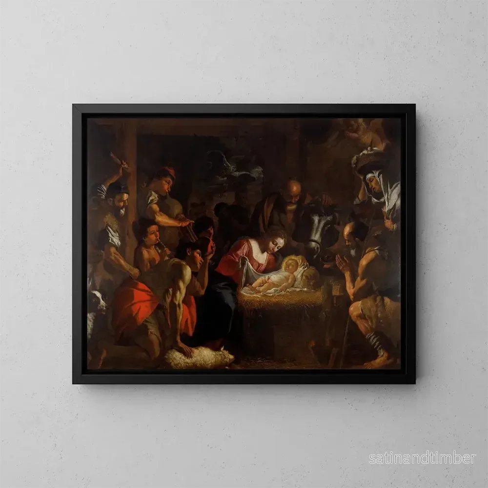 Reproduktion av målningen L'Adoration des bergers - Mattia Preti