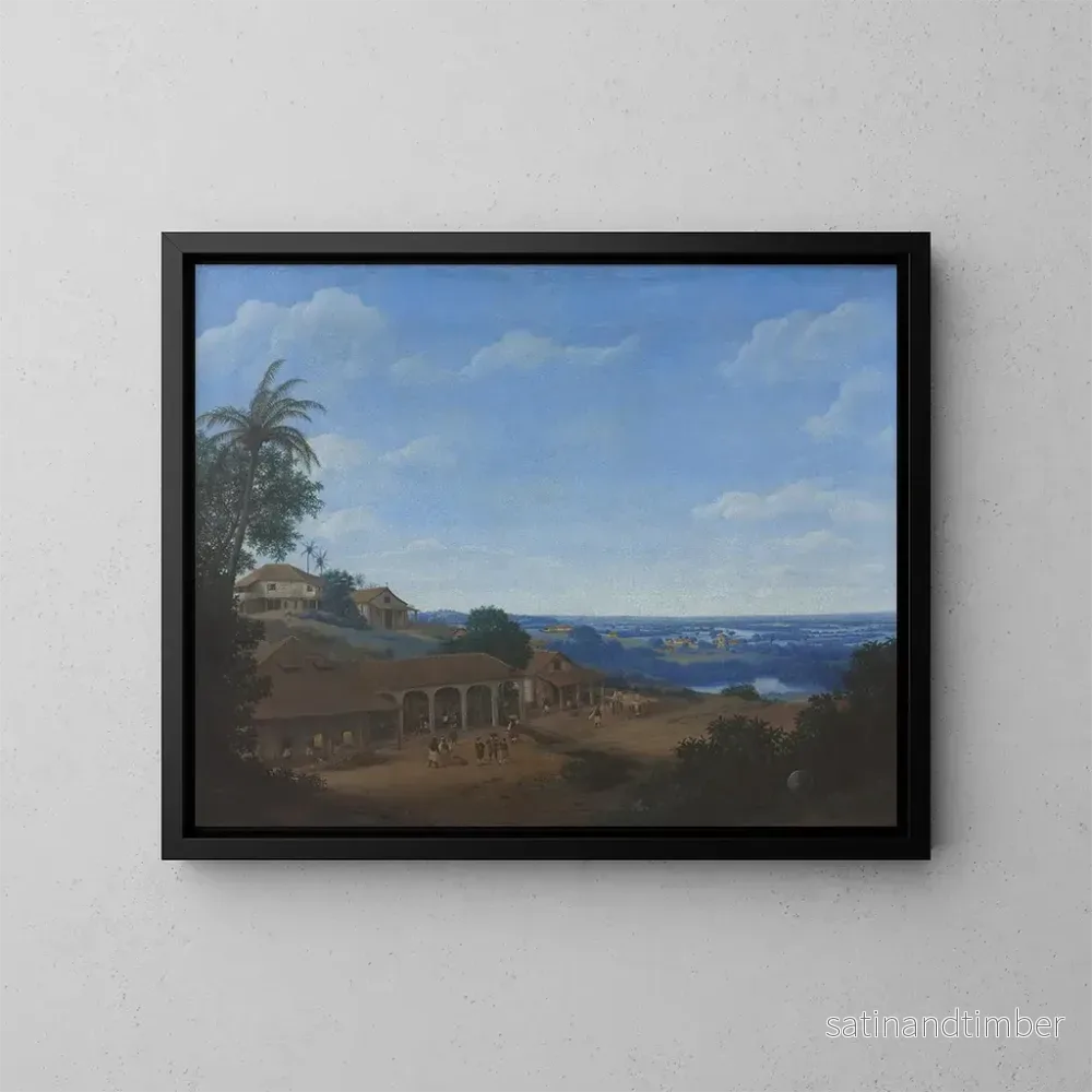 Reproduktion av målningen Landskap i Brasilien med sockerrörsplantage – Frans Post Reproduktion av målningen Landskap i Brasilien med sockerrörsplantage – Frans Post