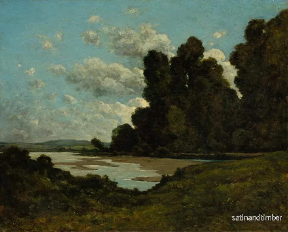 Reproduktion av målningen La Loire à Nevers - Henri-Joseph Harpignies - Bild 2
