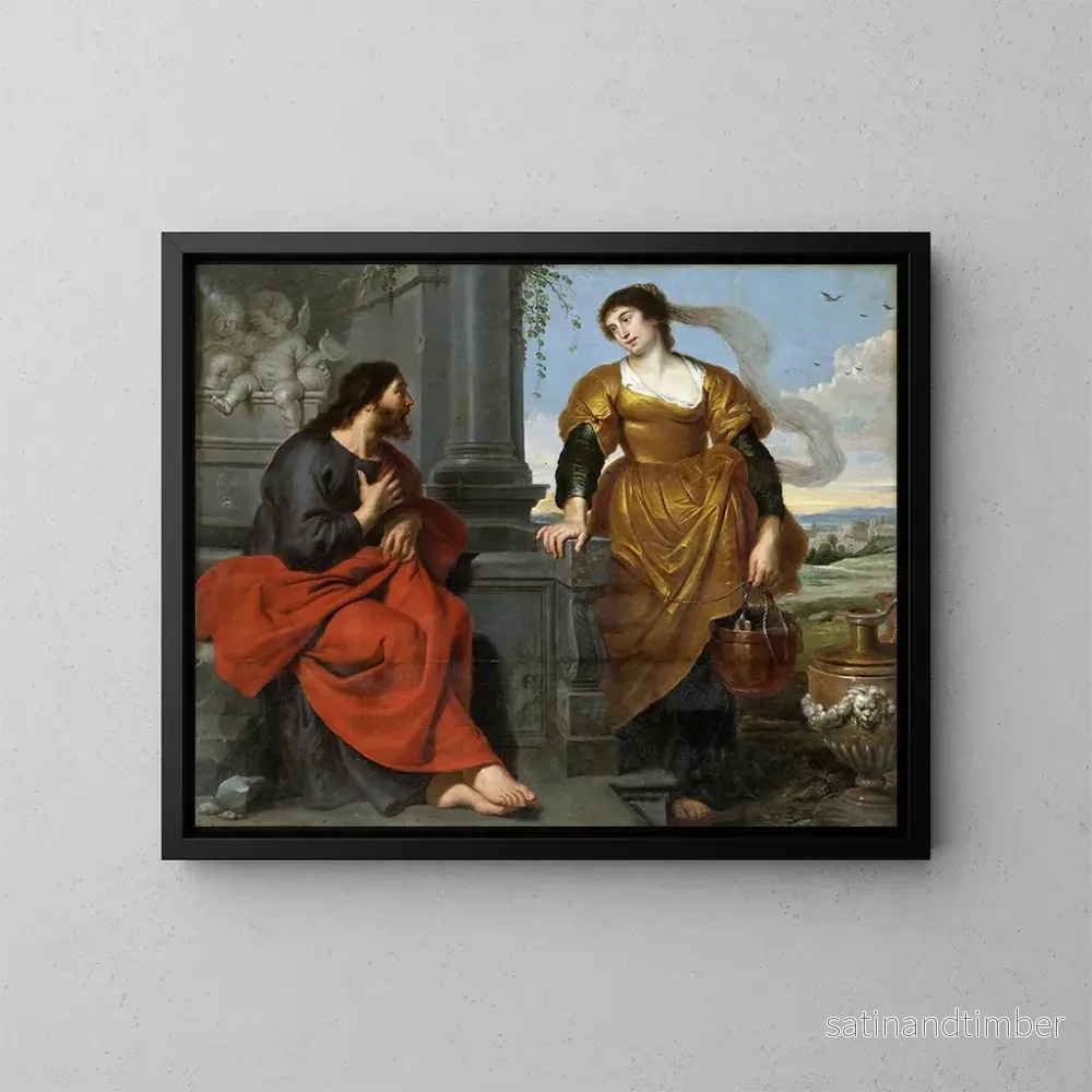 Reproduktion av målningen Le Christ et la femme de Samarie - Cornelis de Vos