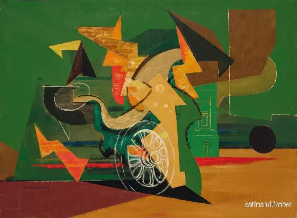 Reproduktion av målningen La Roue - Louis Marcoussis - Bild 2