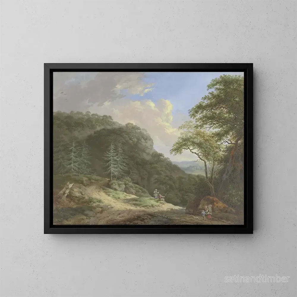 Reproduktion av målningen Landskapsbild av berg - Johann Albrecht Friedrich Rauscher