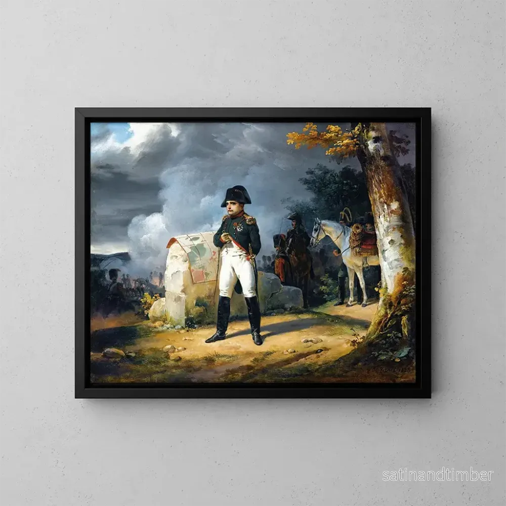 Reproduktion av målningen av Napoleon i Charleroi, juni 1815 - Horace Vernet