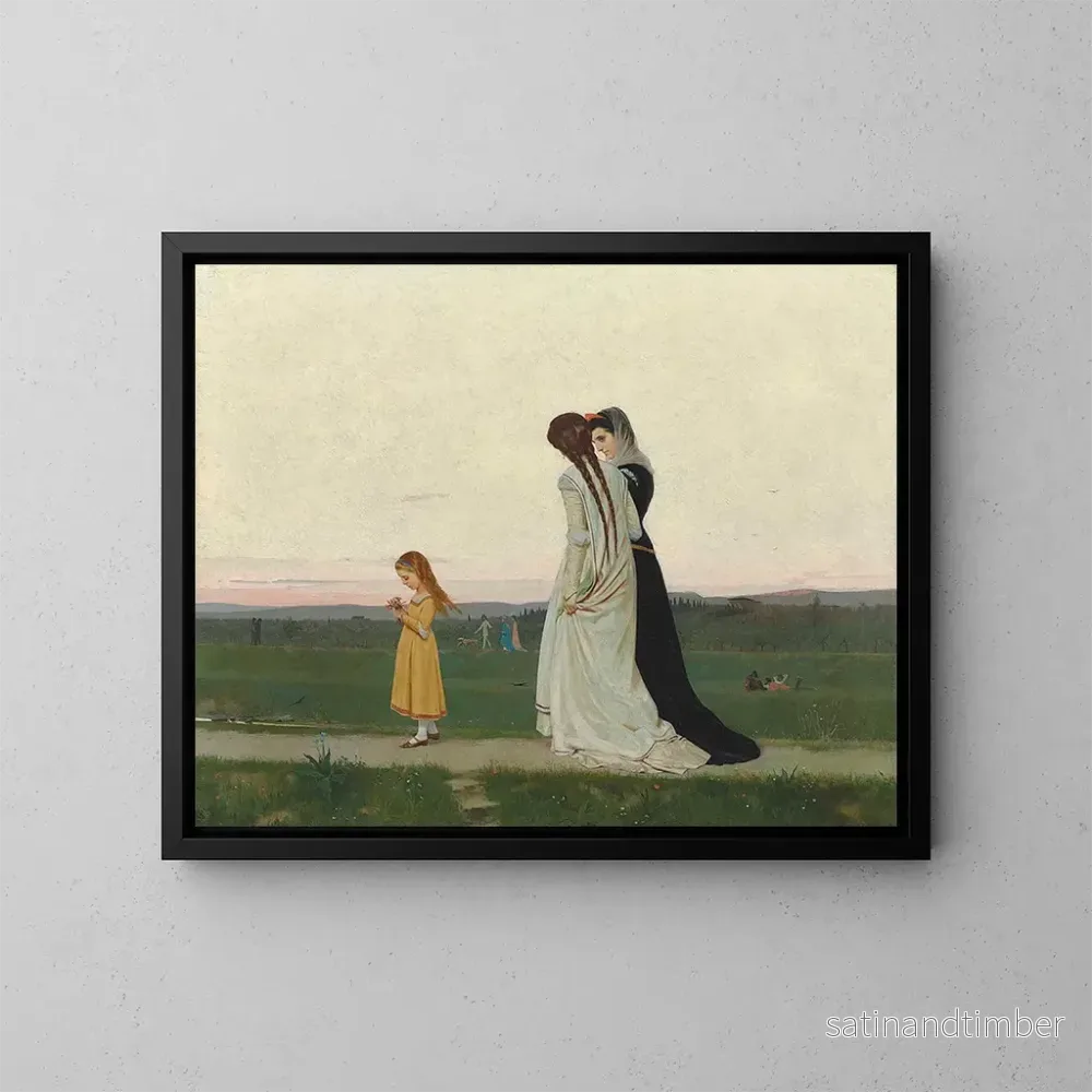 Reproduktion av målningen La promenade du soir, environs de Florence - Raffaello Sorbi