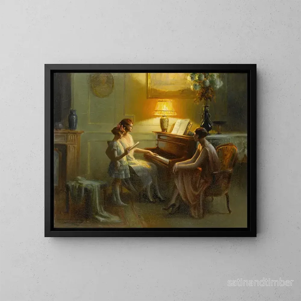 Reproduktion av målningen vid piano - Delphin Enjolras