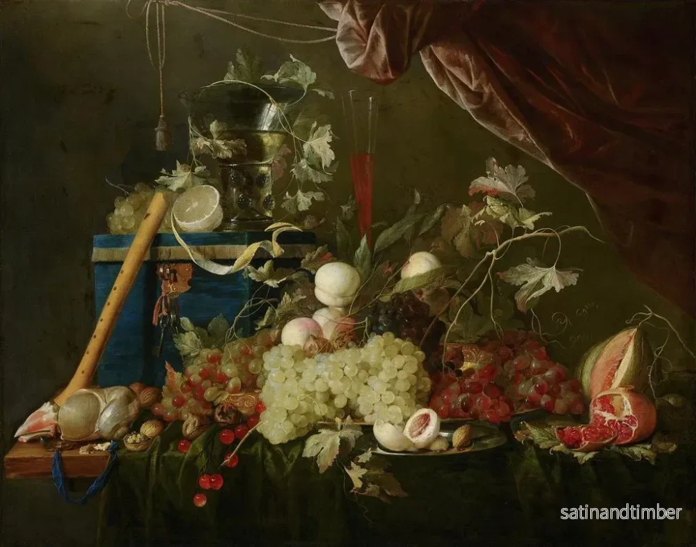 Reproduktion av målningen av en storslagen stilleben med smyckeskrin - Jan Davidsz de Heem - Bild 2