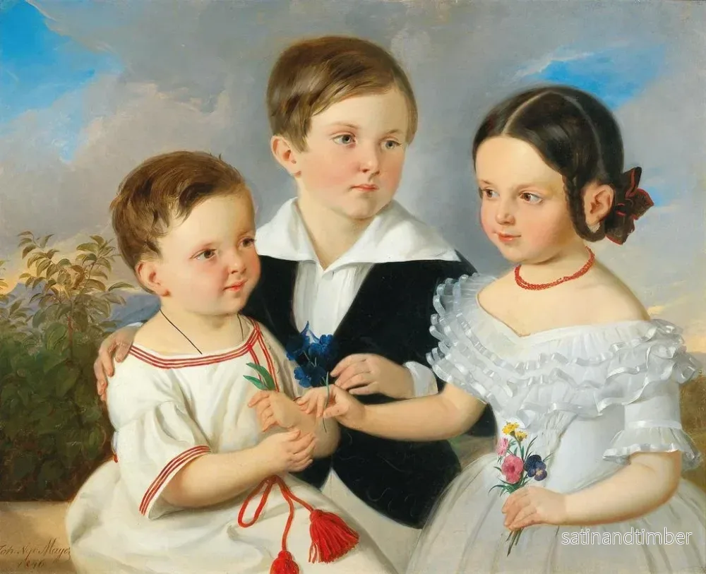 Reproduktion av målningen Tre syskon - Johann Nepomuk Mayer - Bild 2