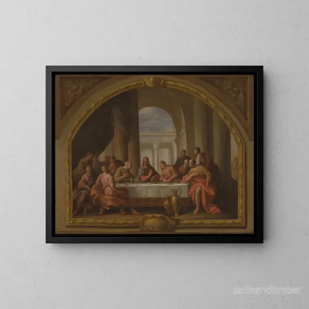Reproduktion av målningen Esquisse för Den sista måltiden av Sankta Maria i Weymouth - Sir James Thornhill