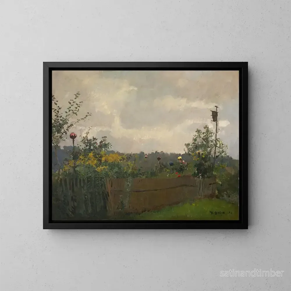 Reproduktion av målningen av landskapsodling vid Chiemsee - Hermann Groeber