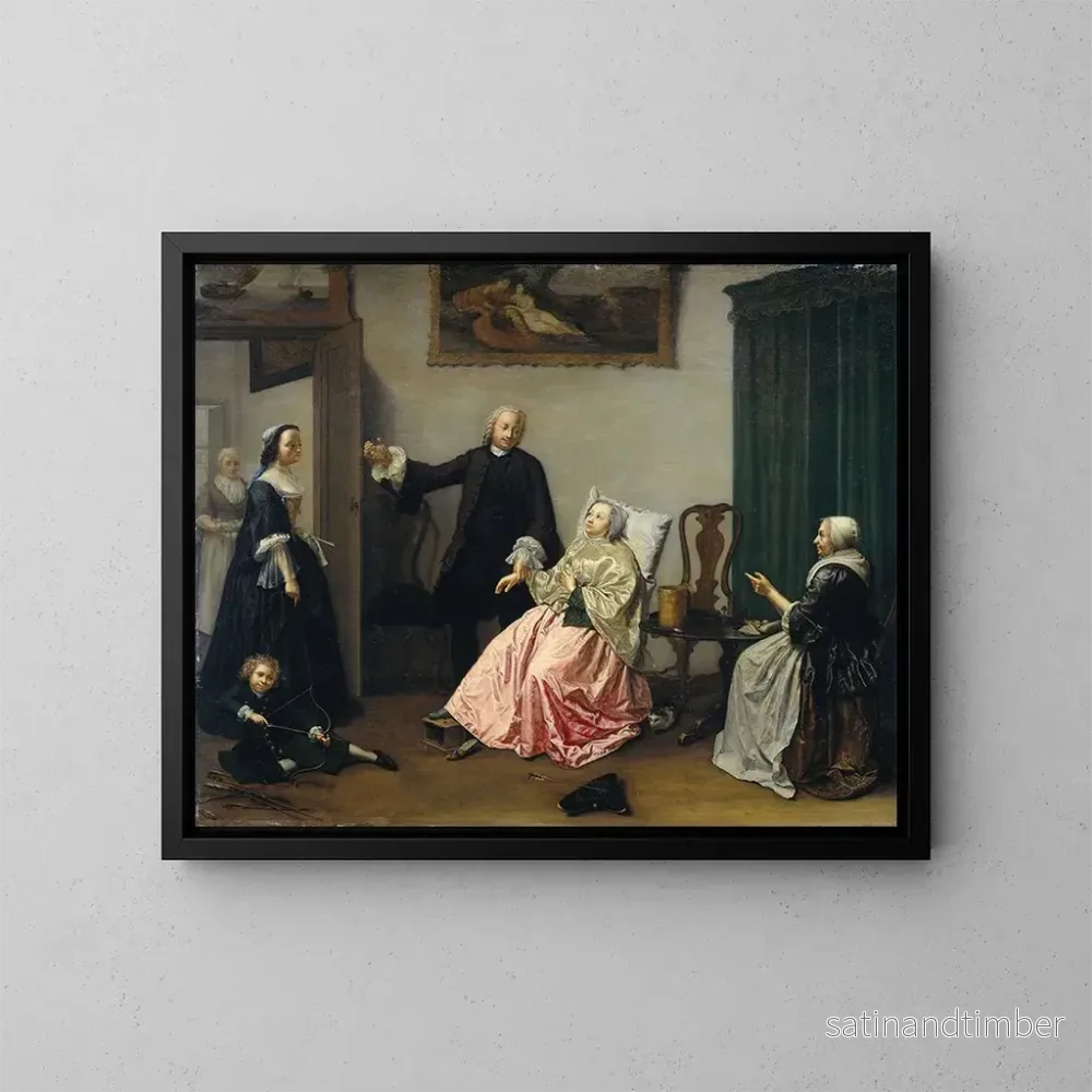 Reproduktion av målningen Besök hos läkaren - Elisabeth Geertruida Wassenbergh