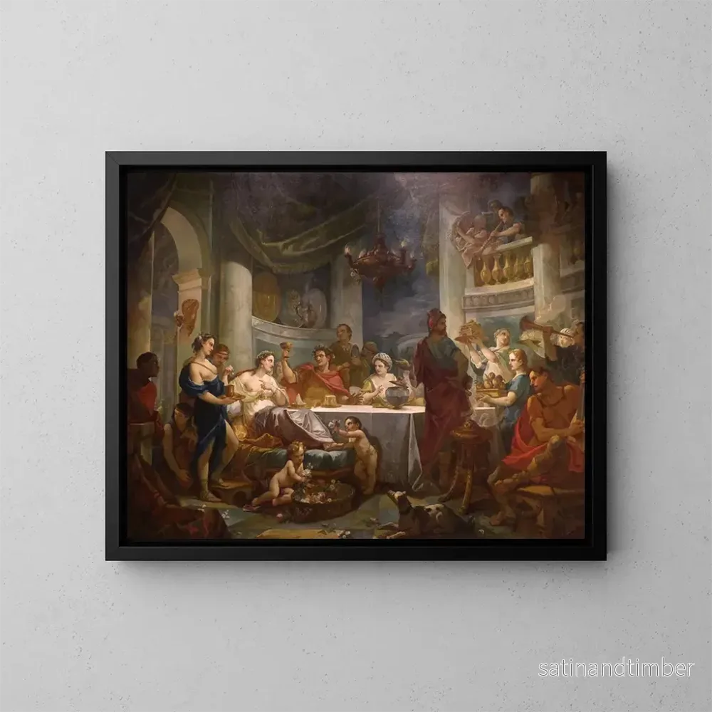 Reproduktion av målningen Le repas de Cléopâtre et de Marc Antoine - Charles-Joseph Natoire