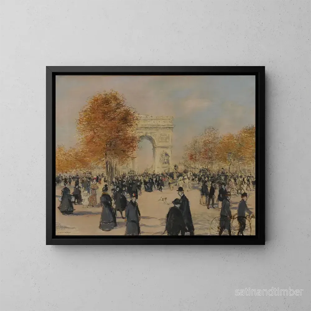 Reproduktion av målningen Les Champs-Élysées - Jean François Raffaëlli