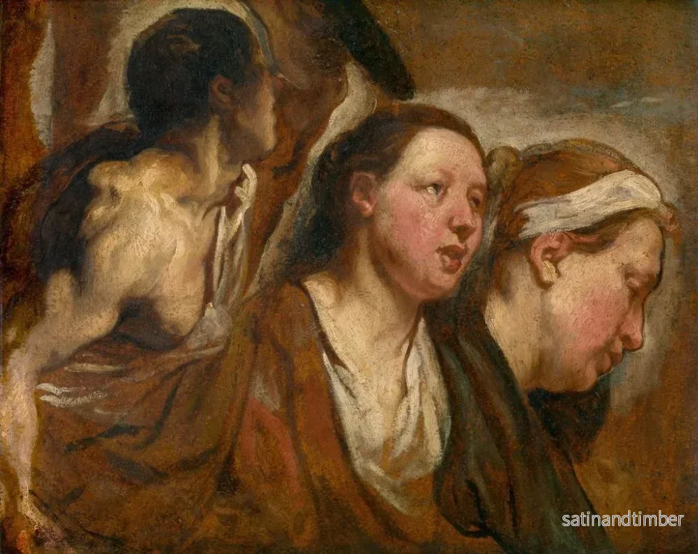 Reproduktion av målningen Två kvinnohuvuden och en krigares torso - Jacob Jordaens - Bild 2