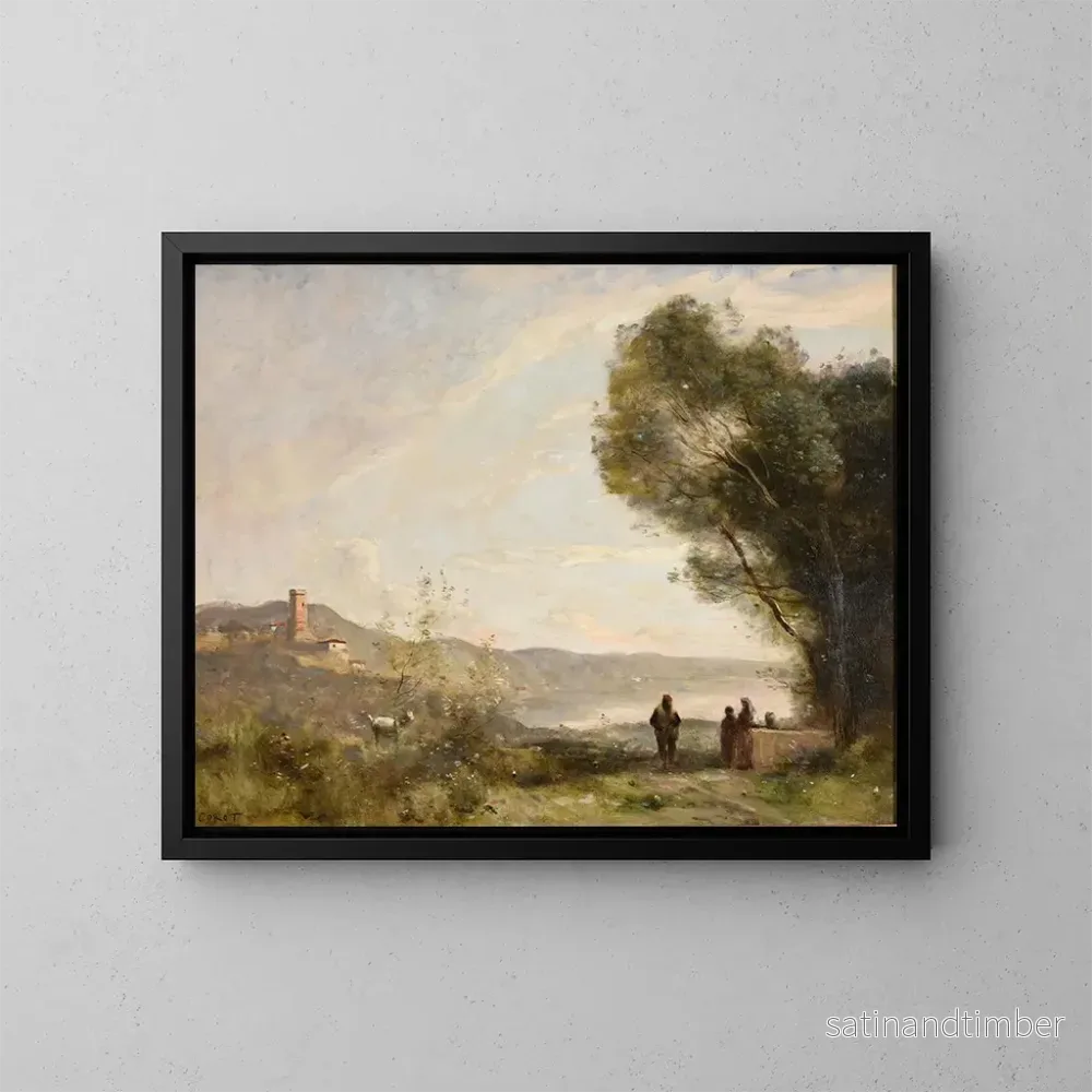 Reproduktion av målningen Souvenir des rives méditerranéennes – Jean-Baptiste-Camille Corot Reproduktion av målningen Souvenir des rives méditerranéennes – Jean-Baptiste-Camille Corot