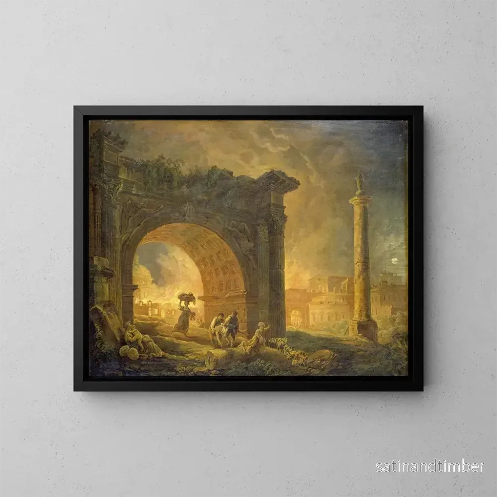Reproduktion av målningen Ruins romaines - Hubert Robert