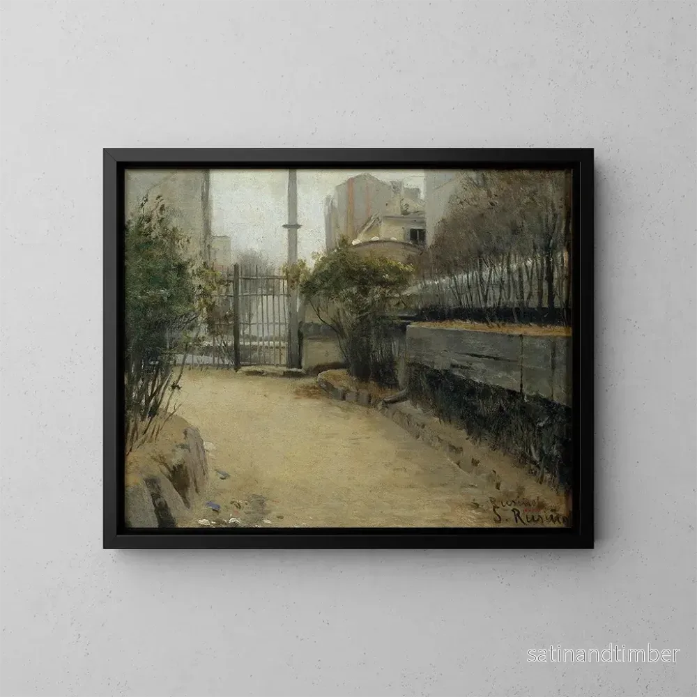Reproduktion av målningen av Montmartre-trädgården - Santiago Rusiñol