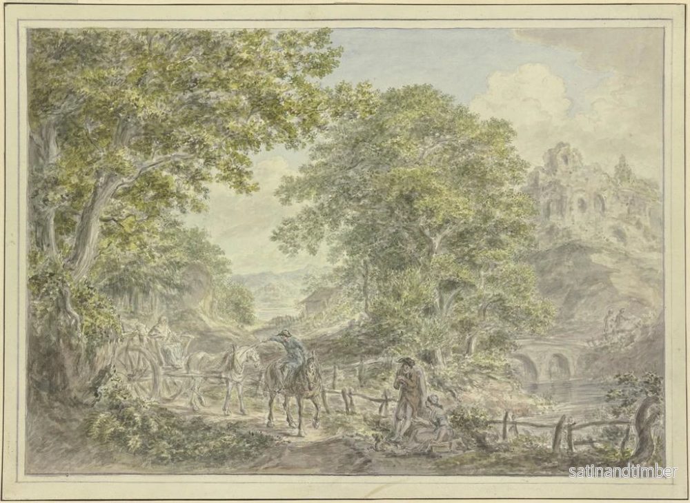 Reproduktion av målningen Landskap med skog och en tvåhästars vagn till vänster - Hermanus van Brussel - Bild 2