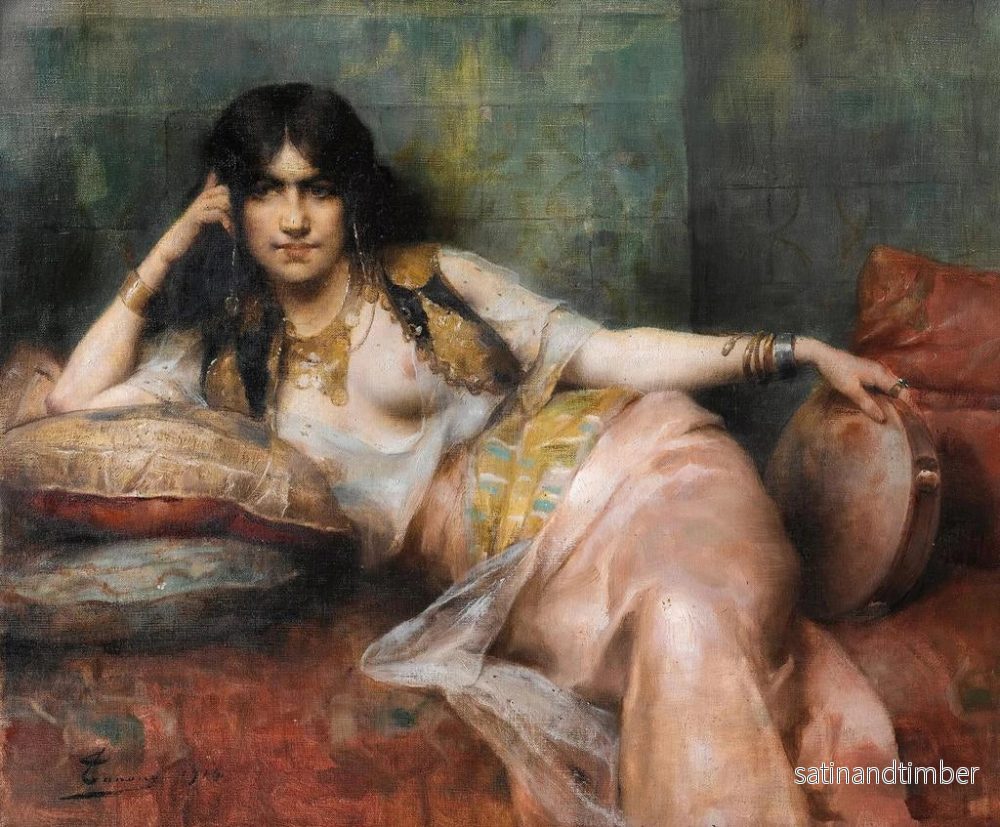 Reproduktion av målningen Odalisque au tambourin - Henri Adrien Tanoux - Bild 2