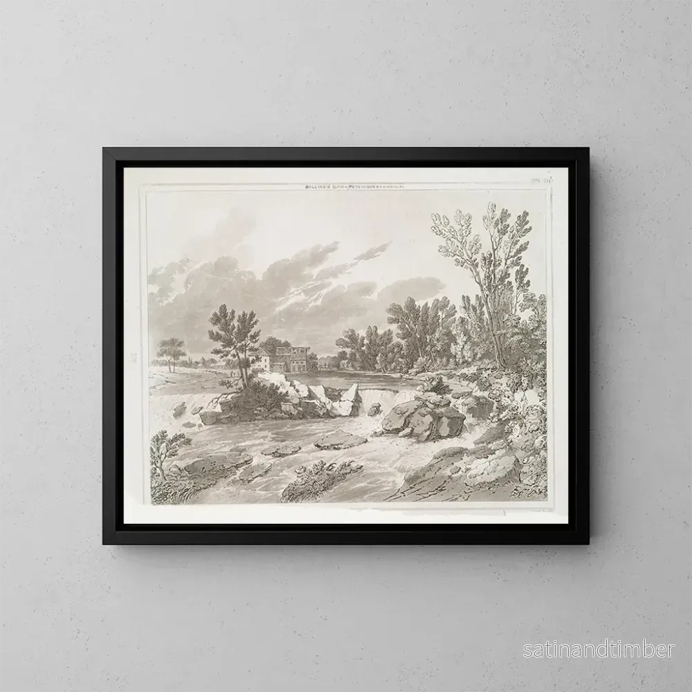 Reproduktion av målningen Le barrage de Bolling près de Peterburgh, Virginie - Joshua Shaw