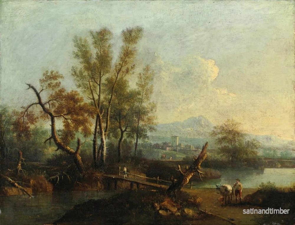 Reproduktion av målningen landskapsflod med figurer - Giovanni Battista Cimaroli - Bild 2